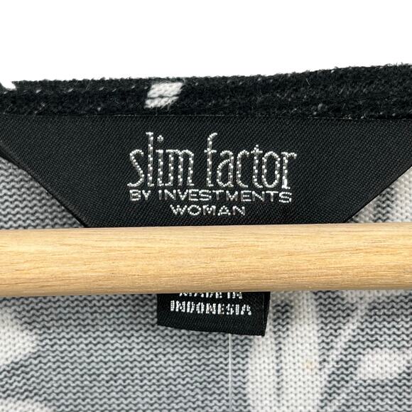 Slim Factor Investments Floral Print Rhinestone Neckline Shirt Plus Sz 1X - Picture 7 of 7